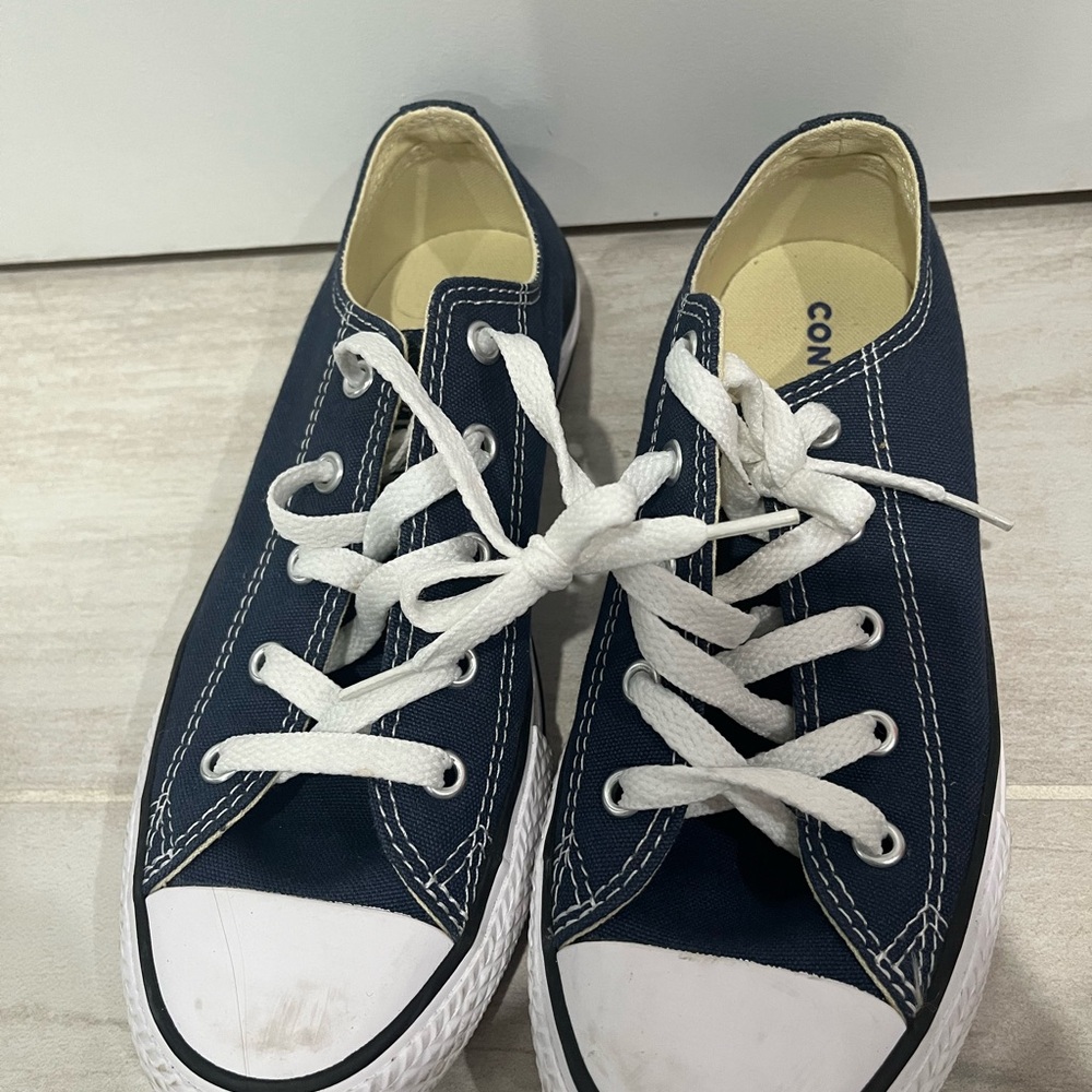 Converse Navy Blue and White Sneakers